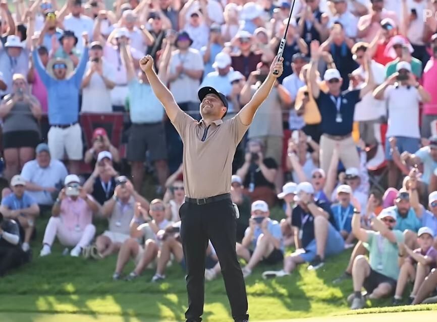 Picture: Xander Schauffele celebrates winning 2024 PGA Championship